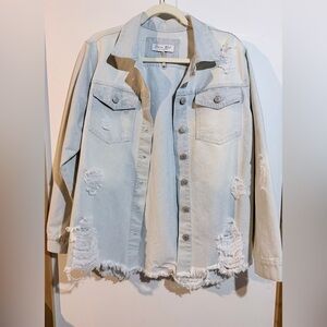 Distressed Denim Shacket